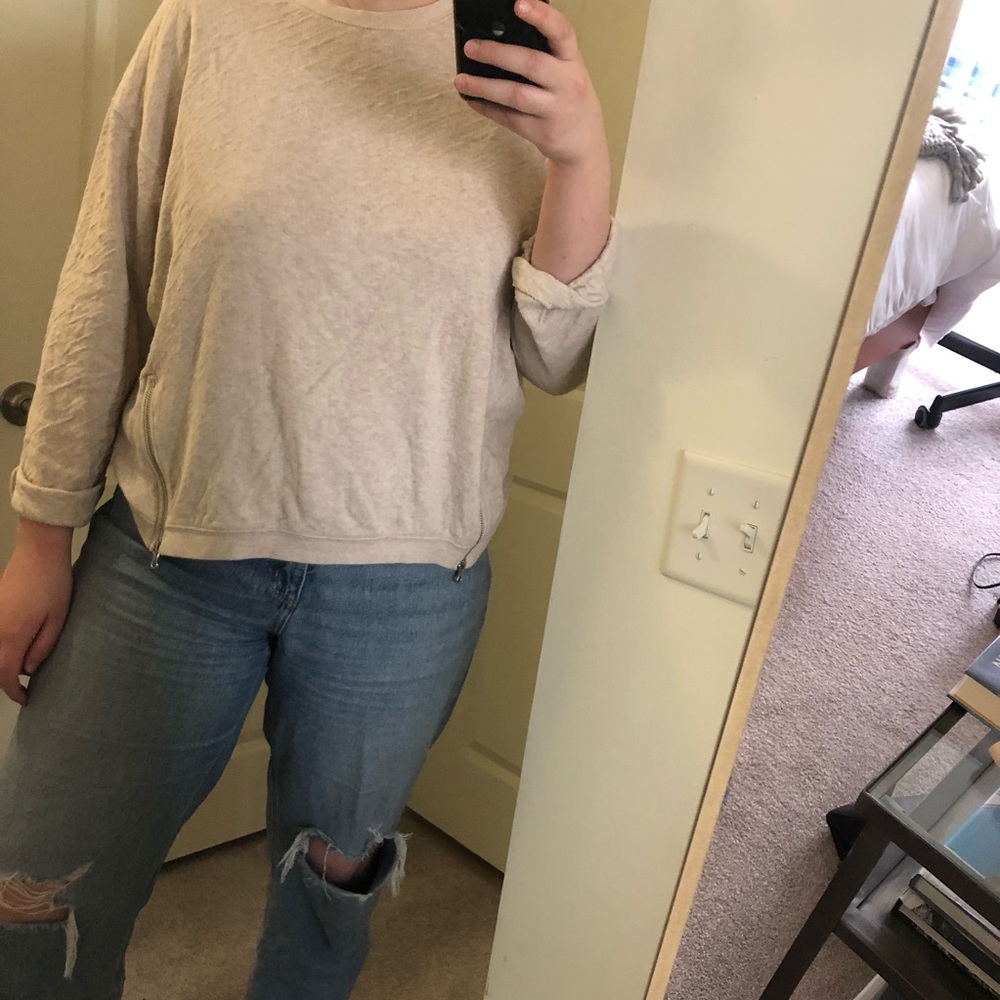 Zara Crew Neck Zipper Sweater